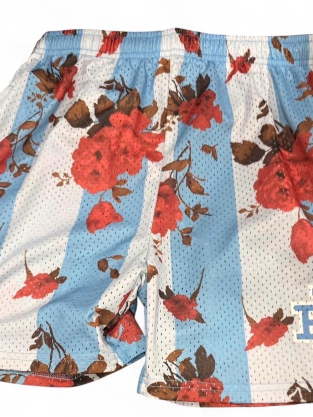 Eric Emanuel Blue & Red Floral Athletic Shorts